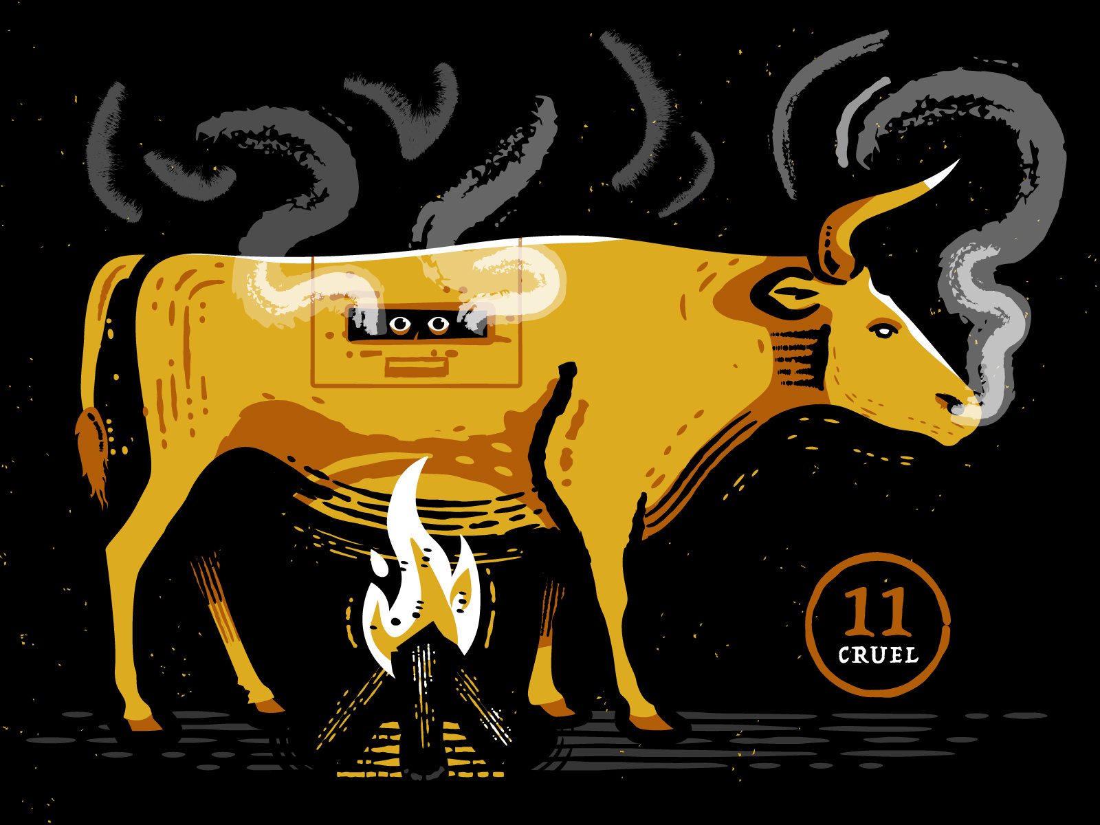 Inktober illustration of the Brazen Bull