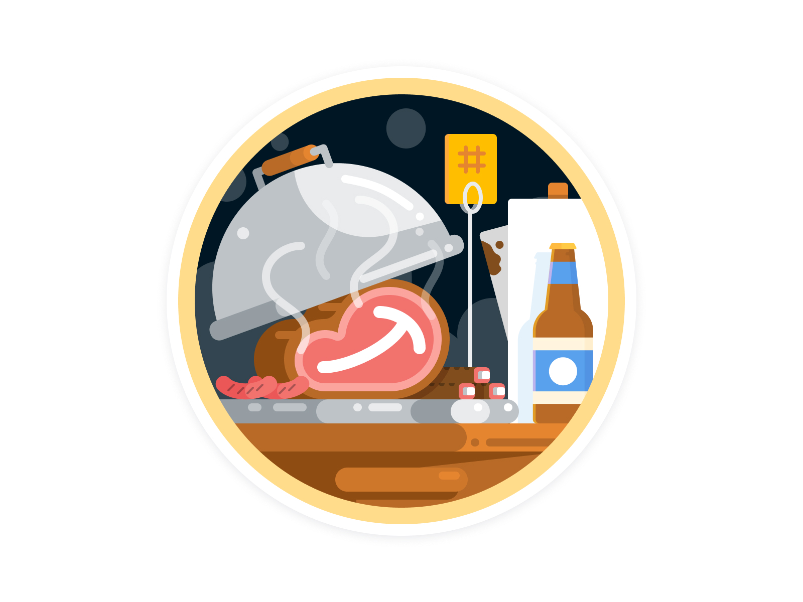 Illustration of a meat smorgasbord